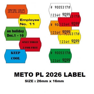 METO PL2026 Plain Label - 26mm X 16mm