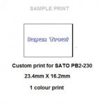 SATO PB230 Label - Company Name - Custom print label