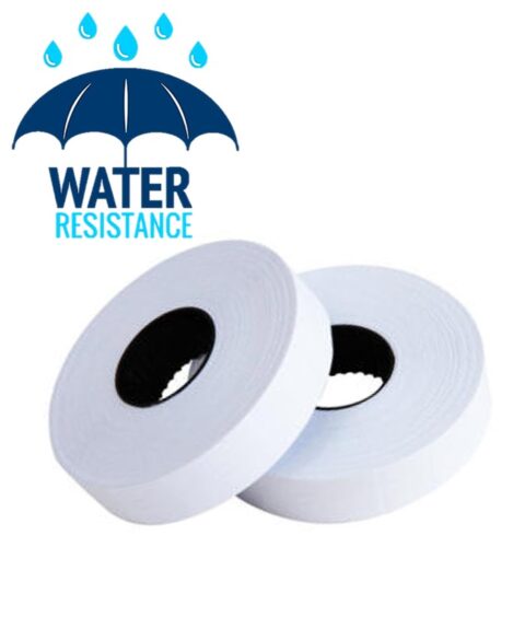 Water Line Labels Examples Single Line Water Resistance Label - 22mm X 12mm - Plain White ...